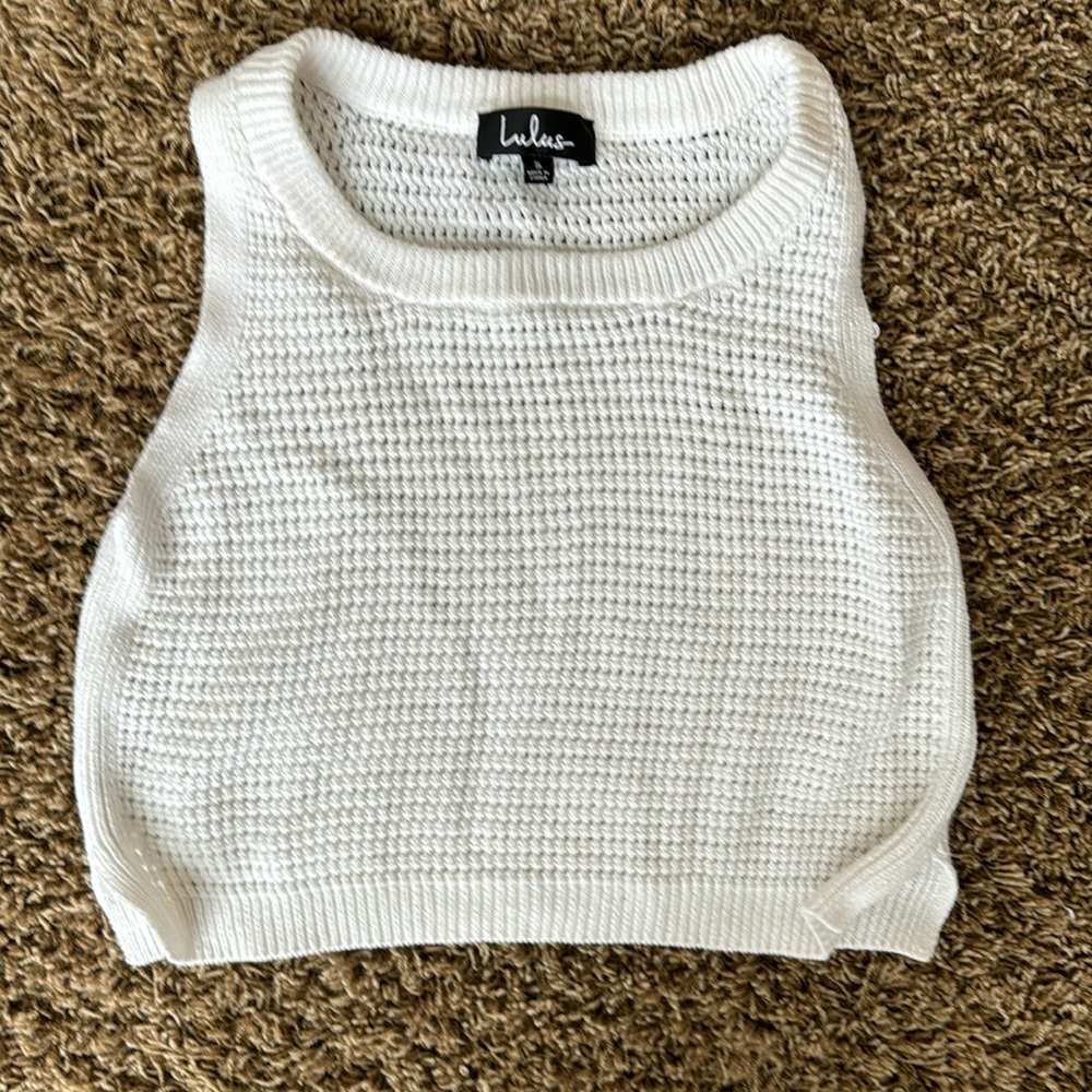 Lulus white crop vest